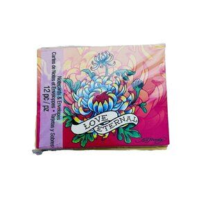 Ed Hardy Love Eternal 12-pack Note Cards & Envelopes Floral